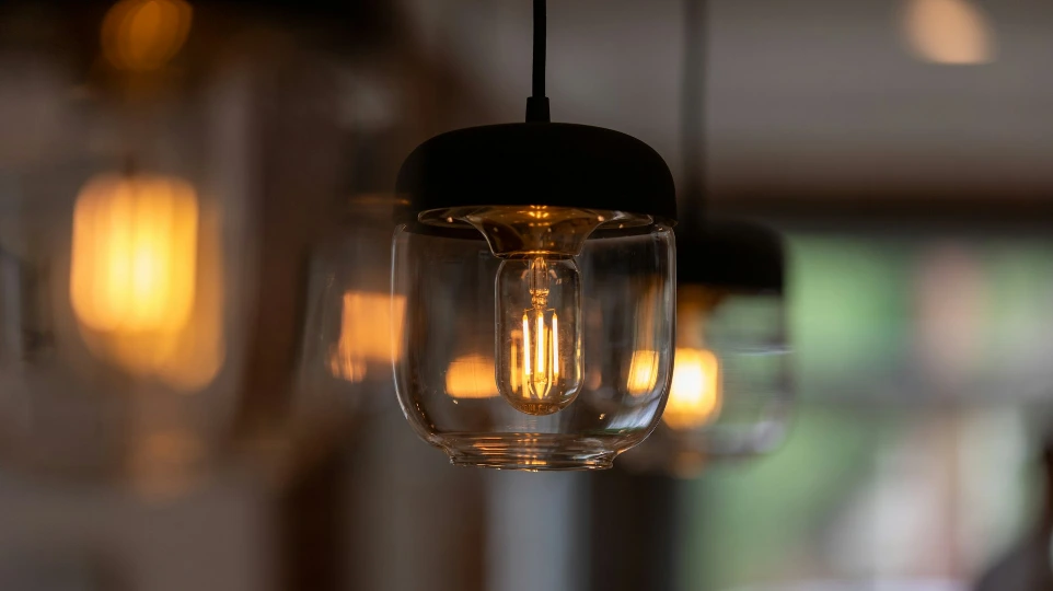 turned-on pendant lamps